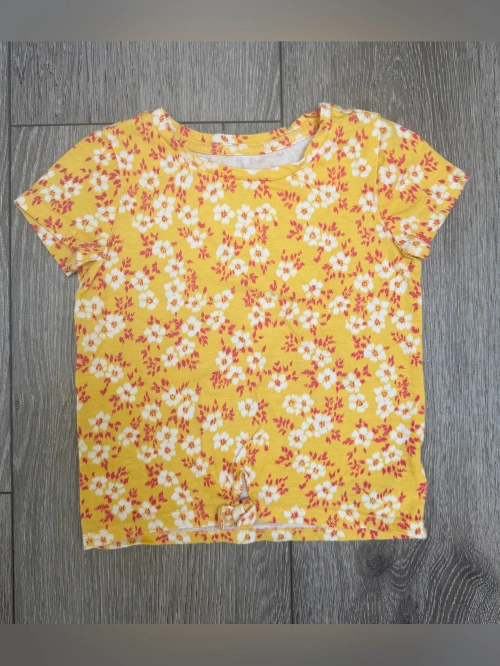 BABY GAP SHORT SLEEVE T SHIRT FLORAL YELLOW ORANGE 3T